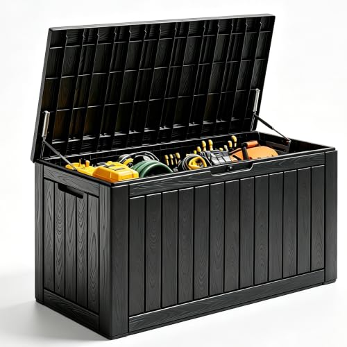 120 Gallon Waterproof Large Resin Deck Box