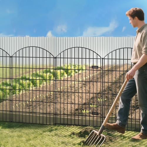 Metal Garden Fence with Gate 48 in x 12.7 ft (172.8 Sq Ft)