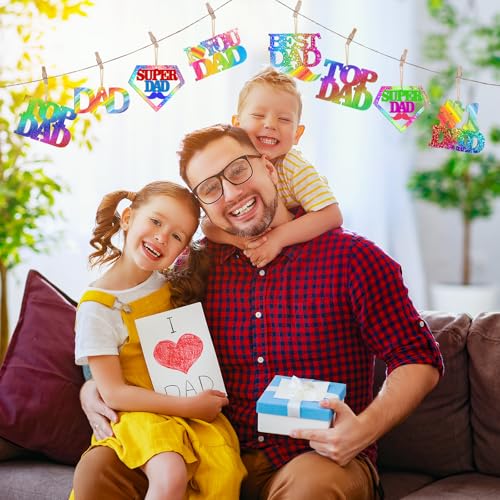 36PCS Wooden Father's Day Ornaments to Paint (77 Count)