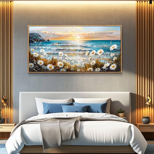 Canvas Wall Art For Living Room Farmhouse Bedroom Wall Decor For Restaurant Office Marine Landscape Painting Photos Watercolor Flowers Nature Artwork Walls Modern Home Decor 20x40 In
