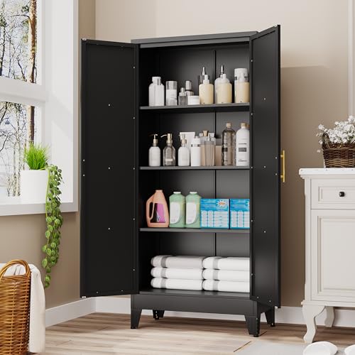 61" H Metal Kitchen Pantry Storage Cabinet