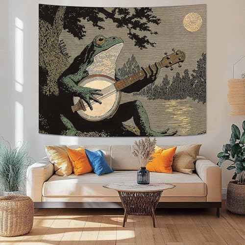 Folk Art Frog Banjo Tapestry