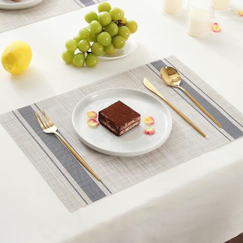 Khaki Blue Placemats (4 Count)