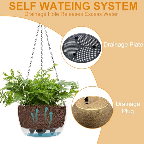 2 Pack Solar Hanging Planters for Plants Outdoor (2 Count)