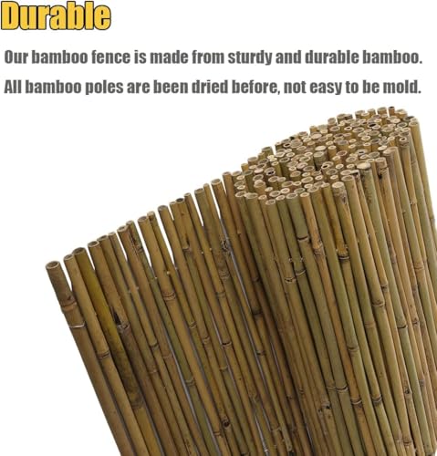 3Ft High x 8Ft Long x 0.7In D Bamboo Screen (24 Sq Ft)