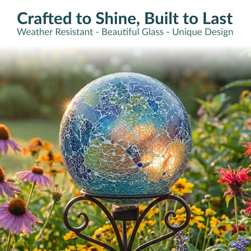 Sunnydaze 10" Mosaic Glass Gazing Ball for Garden