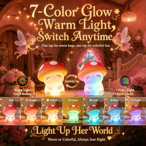 Mushroom Night Light for Kids