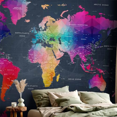 Premium Wall Mural World Map 118"x83" (6 Count)