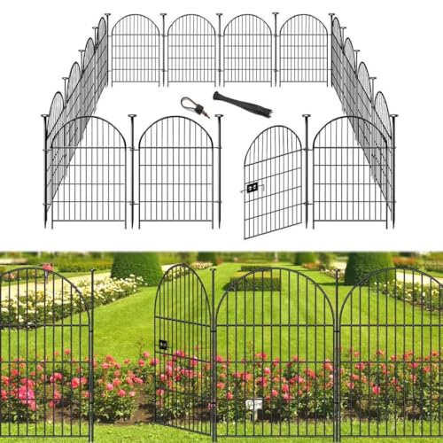 Tall Garden Fence with Gate 40 in
