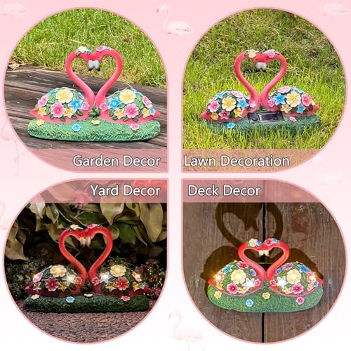 Solar Flamingo Garden Decor Statue