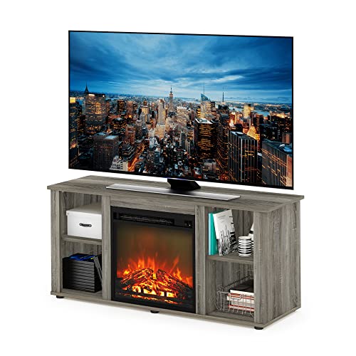 Jensen Fireplace Entertainment Center TV Stand with Open Storage for TV up to 55 Inch