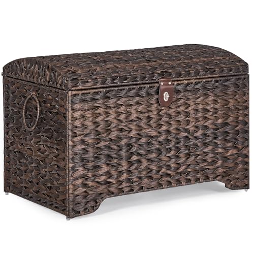 178L Handwoven Wicker Storage Basket with Lid