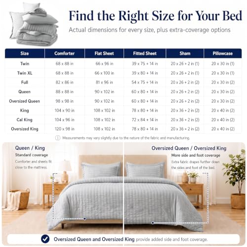 Oversized Queen Seersucker Comforter Set
