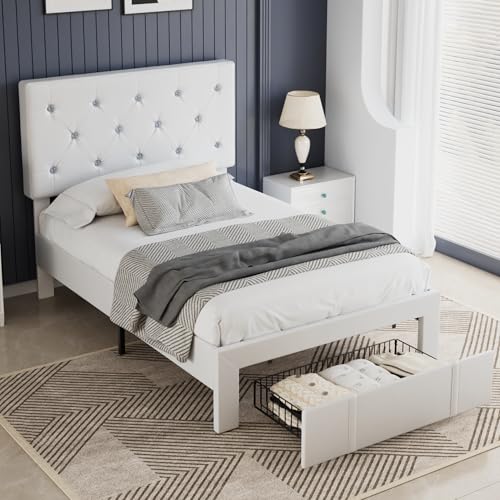Twin Size Bed Frame with Storage Drawers