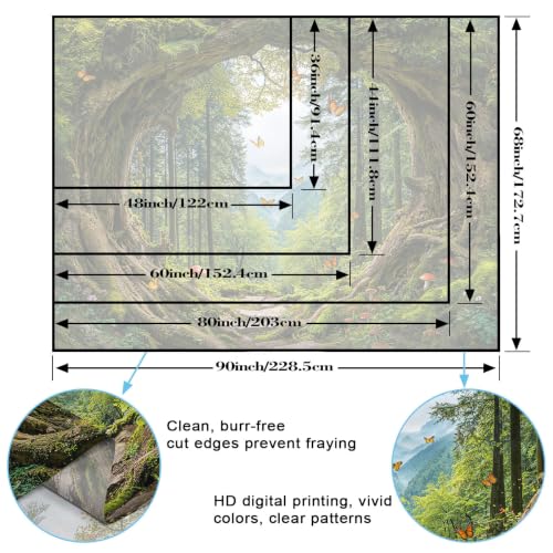 Green Nature Forest Tapestry 60x44 Inch