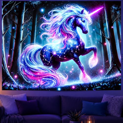 Blacklight Tapestry Fluorescent Glow UV Backdrop 78 x 59 Inch