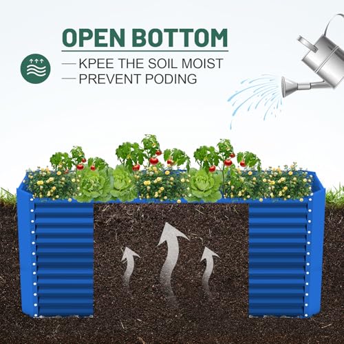 8x4x3ft Rectangular Galvanized Raised Garden Beds