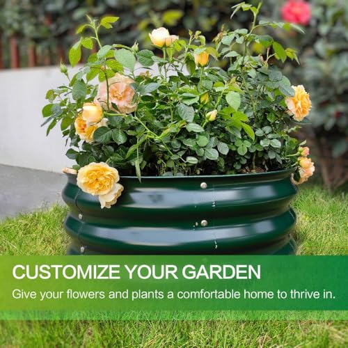 GARDMAX 2 Pack 2x2x1FT Galvanized Round Raised Garden Bed Kit