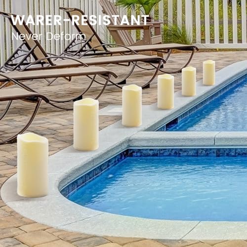 Outdoor Plastic flameless Candles with Remote Control and Timer (12 Count)