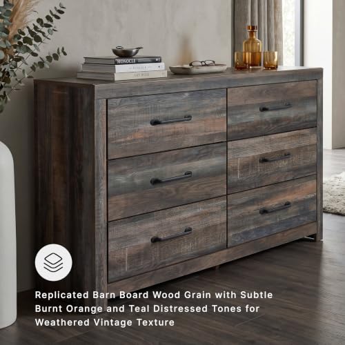 Rustic 6 Drawer Bedroom Dresser