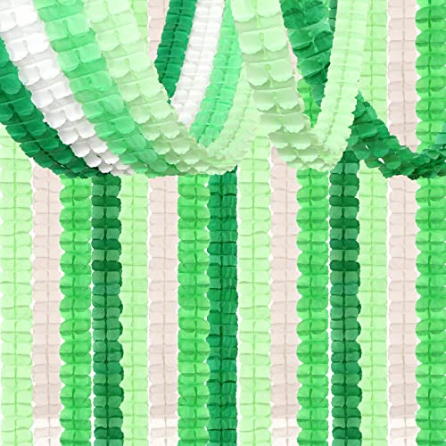 Green White Party Decorations Streamers Garland (12 Count)