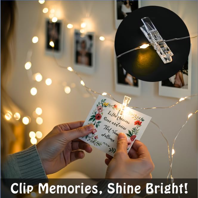 Photo Clip String Lights 33FT 100 LED Fairy Lights Bedroom Dorm