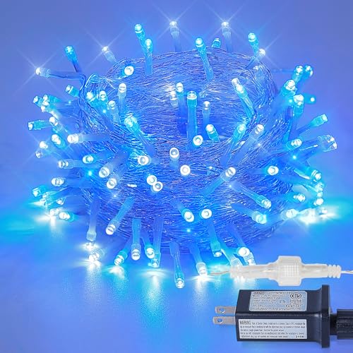 33FT 100 LED White Blue Christmas Fairy Twinkle String Lights Indoor (33 Foot)