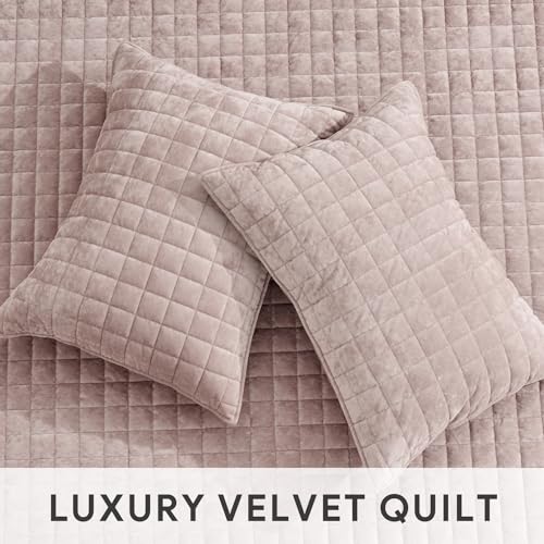 Channel Box Stitch Velvet Quilt Set