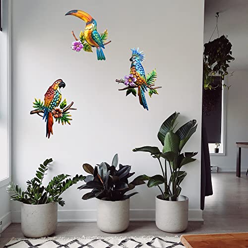 Metal Parrot Wall Decor Tropical Outdoor Wall Decor Parrot Outdoor Wall Art