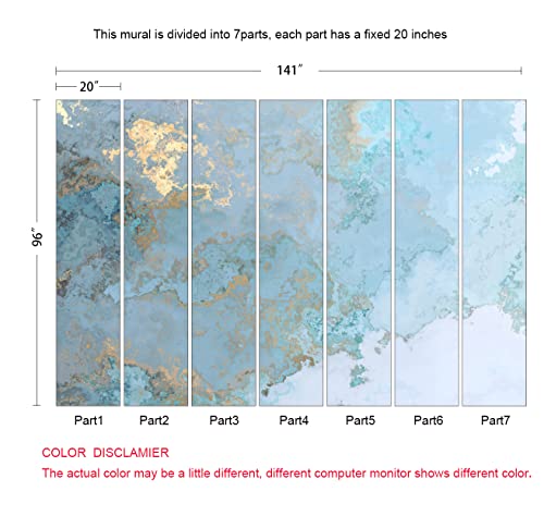 Abstract Wallpaper Blue Gold Marble Texture Wall Mural Wallpaper (94 Sq Ft)