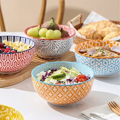 Ceramic Cereal Bowls Set of 6 (6 Count)