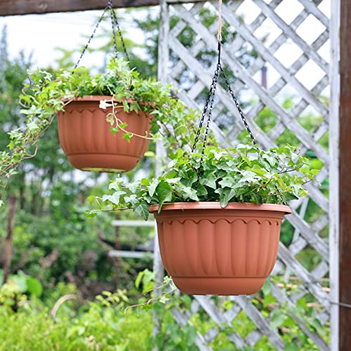 12 Inch Hanging Planters for Outdoor Plants (2 Count)