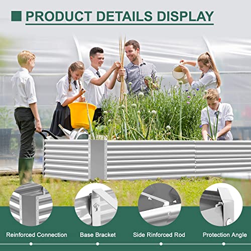 8×4×2 ft Galvanized Raised Garden Bed Kit