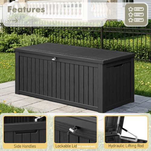 220 Gallon Outdoor Storage Box Waterproof Deck Box for Patio