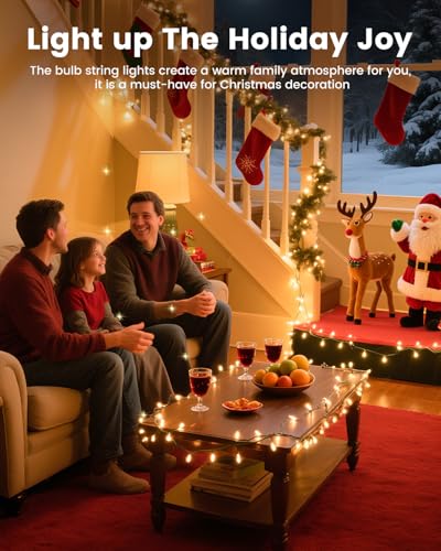 Clear Christmas String Lights 3 Pack 20 Feet 100 Counts Warm White (110 Foot)