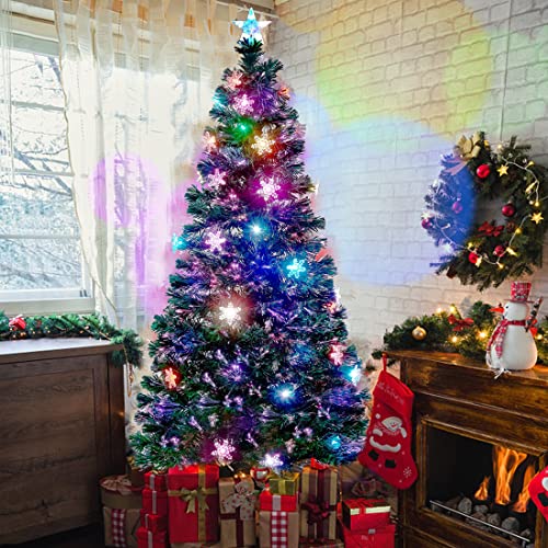 6 ft Pre Lit Optical Fiber Christmas Artificial Tree