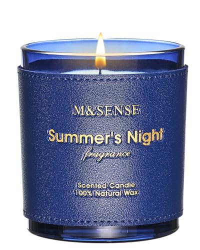 Summer Night Scented Soy Candles 10oz Leather Cover (10 Ounce)