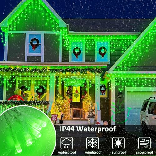 66FT 640 LED Icicle Lights for Outside