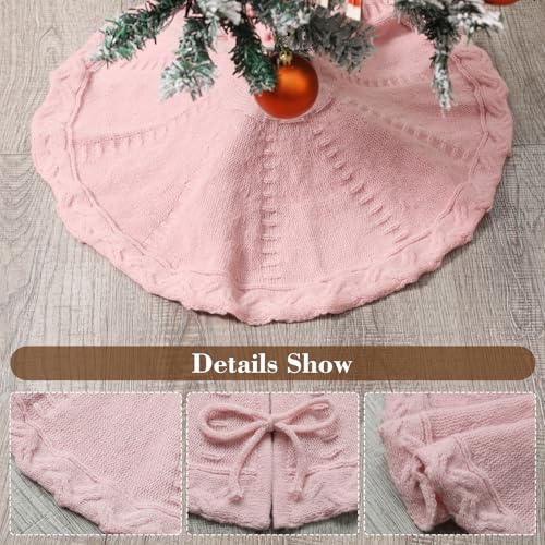 18" Pink Knitted Tree Skirt