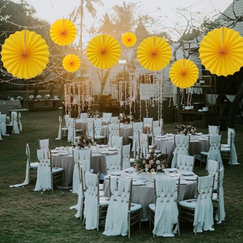 Morange Party Decorations Morange Hanging Paper Fans Set 8pcs