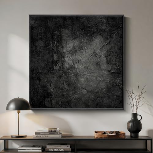 Large Framed Black Abstract Canvas Wall Art Decor for Living Room