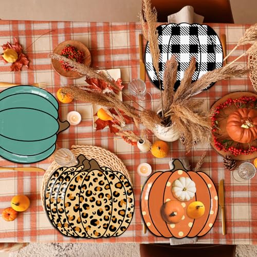 40Pcs Fall Pumpkin Paper Plates