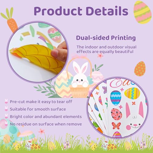184 PCS Easter Window Clings (12 Count)