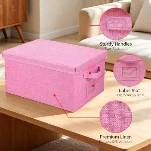 Storage Bins With Lids Closet Organizer Cabinet Box For Clothes (2 Count)