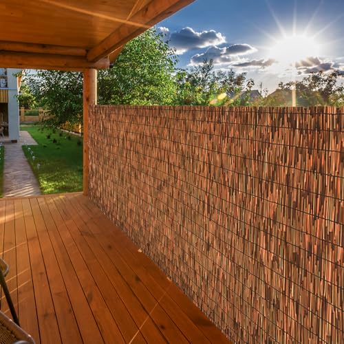 Brown 4FT X16.4FT Reed Fencing Roll Bamboo Privacy Fence Screen