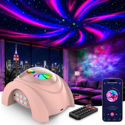 Dual Lens Galaxy Star Aurora Projector Night Light for Bedroom