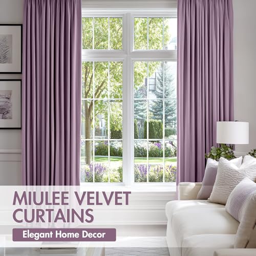 Lavender Blackout Velvet Curtains Drapes 84 Inch Long 52"x84" (2 Count)