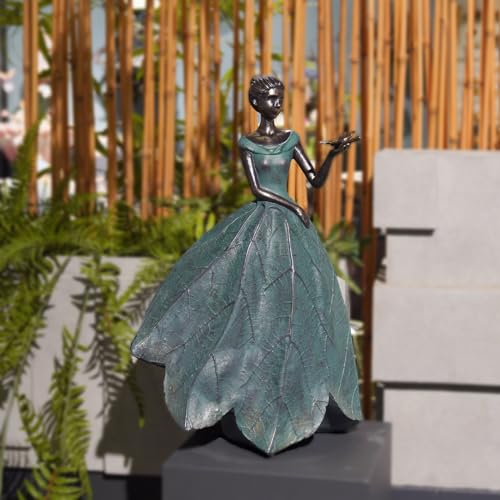 Fairy Statue Leaf Angel Girls with Dragonfly