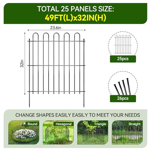 25 Panels Decorative Garden Fence (50 Foot)