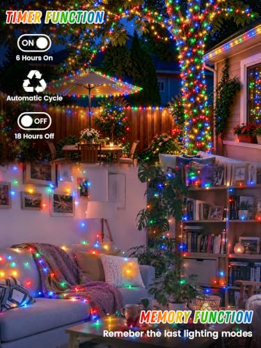 2 Pack 100 LED Fairy Lights Battery Operated with Remote